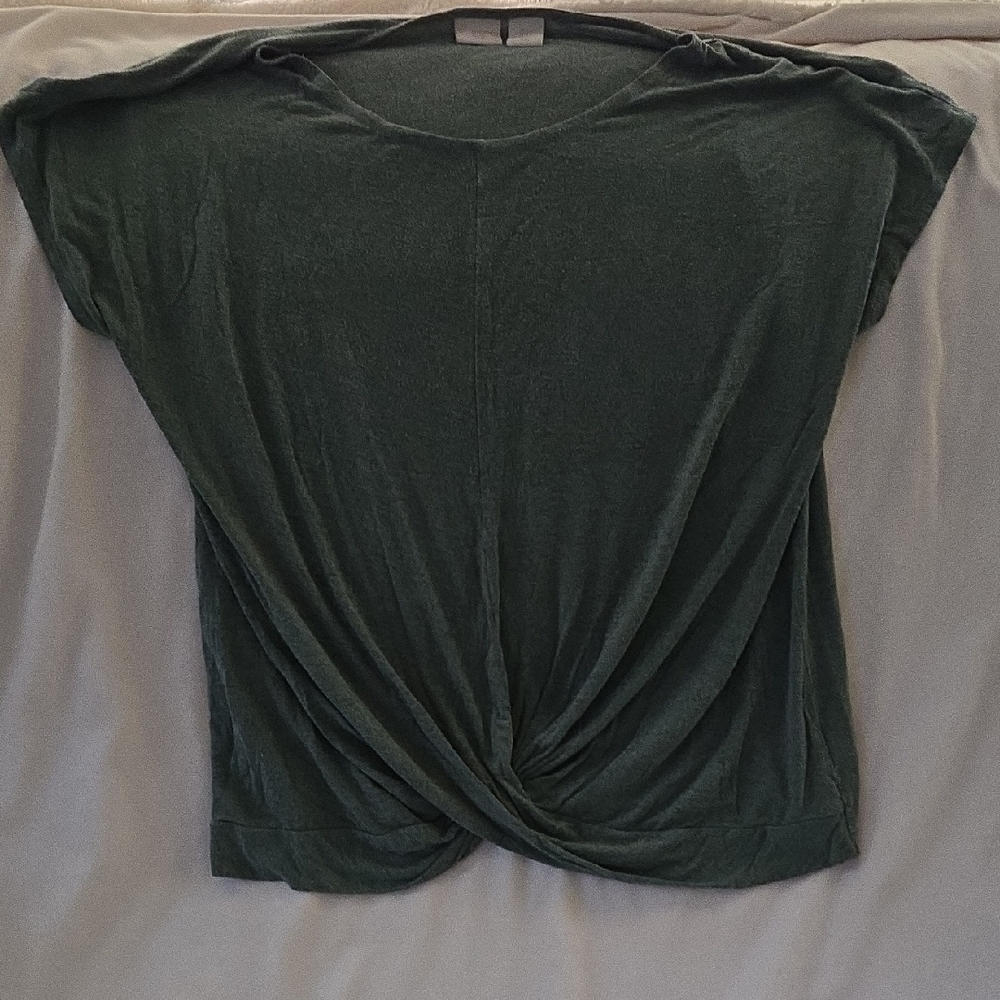 Women's Green Twist Front Top